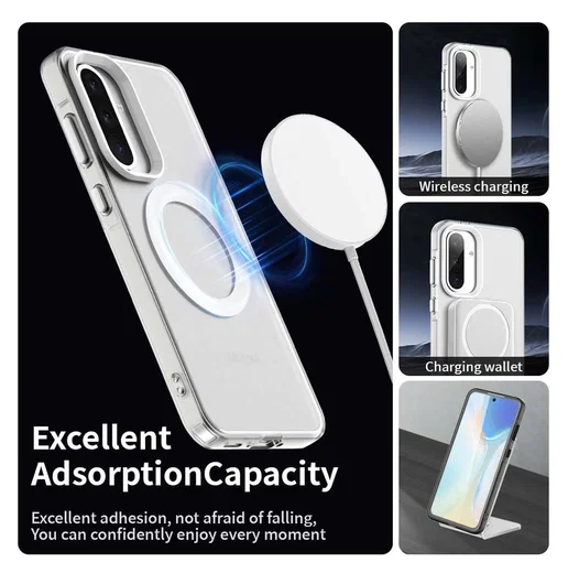 Samsung Galaxy A56 / A36 Hoesje MagSafe Backcover Semi-Transparant & Wit afbeelding 4