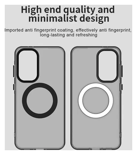 Samsung Galaxy A56 / A36 Hoesje MagSafe Backcover Semi-Transparant & Zwart afbeelding 9