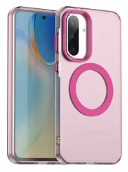 Samsung Galaxy A56 / A36 Hoesje MagSafe Backcover Semi-Transparant & Roze afbeelding
