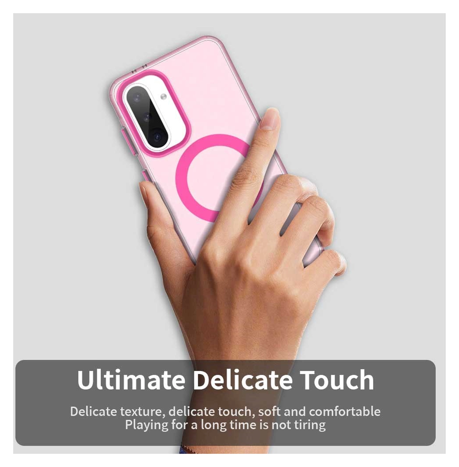 Samsung Galaxy A56 / A36 Hoesje MagSafe Backcover Semi-Transparant & Roze afbeelding 9
