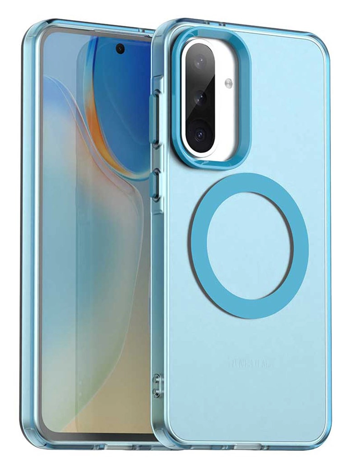 Samsung Galaxy A56 / A36 Hoesje MagSafe Backcover Semi-Transparant & Blauw afbeelding 1