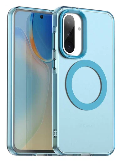 Samsung Galaxy A56 / A36 Hoesje MagSafe Backcover Semi-Transparant & Blauw afbeelding 1