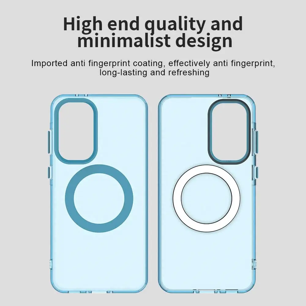 Samsung Galaxy A56 / A36 Hoesje MagSafe Backcover Semi-Transparant & Blauw afbeelding 9