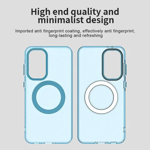 Samsung Galaxy A56 / A36 Hoesje MagSafe Backcover Semi-Transparant & Blauw afbeelding 9