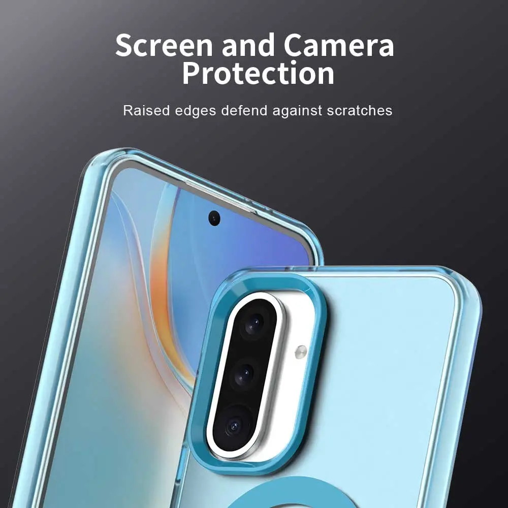 Samsung Galaxy A56 / A36 Hoesje MagSafe Backcover Semi-Transparant & Blauw afbeelding 6