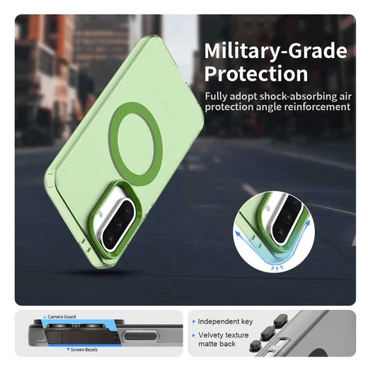 Samsung Galaxy A56 / A36 Hoesje MagSafe Backcover Semi-Transparant & Groen afbeelding 4
