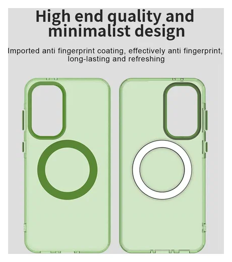 Samsung Galaxy A56 / A36 Hoesje MagSafe Backcover Semi-Transparant & Groen afbeelding 9