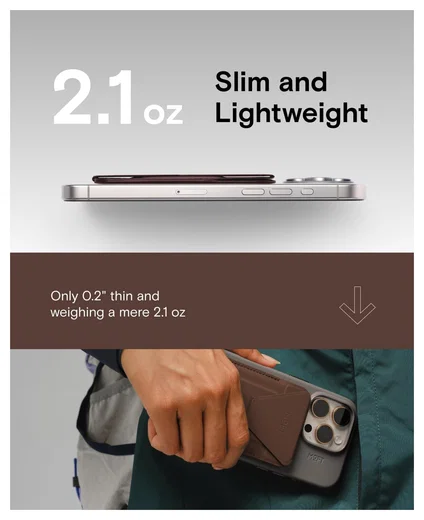 MOFT MOVAS Snap-On MagSafe Kaarthouder Vegan Leer Pasjeshouder Bruin afbeelding 2