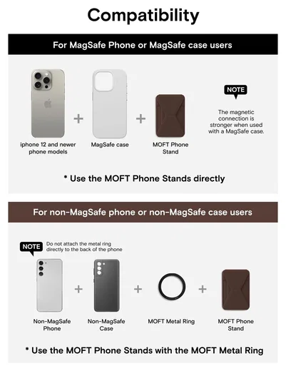 MOFT MOVAS Snap-On MagSafe Kaarthouder Vegan Leer Pasjeshouder Bruin afbeelding 7