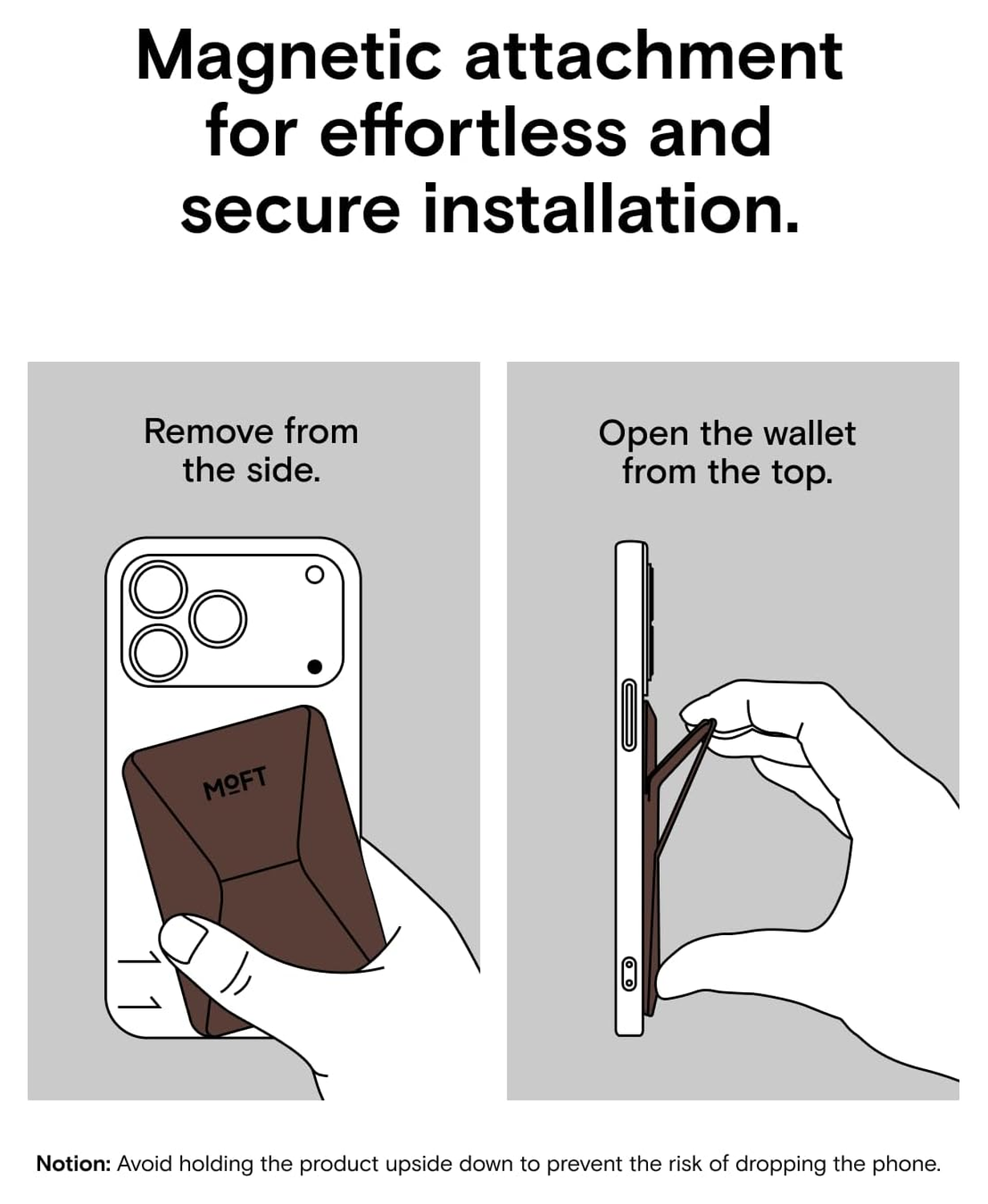 MOFT MOVAS Snap-On MagSafe Kaarthouder Vegan Leer Pasjeshouder Bruin afbeelding 9