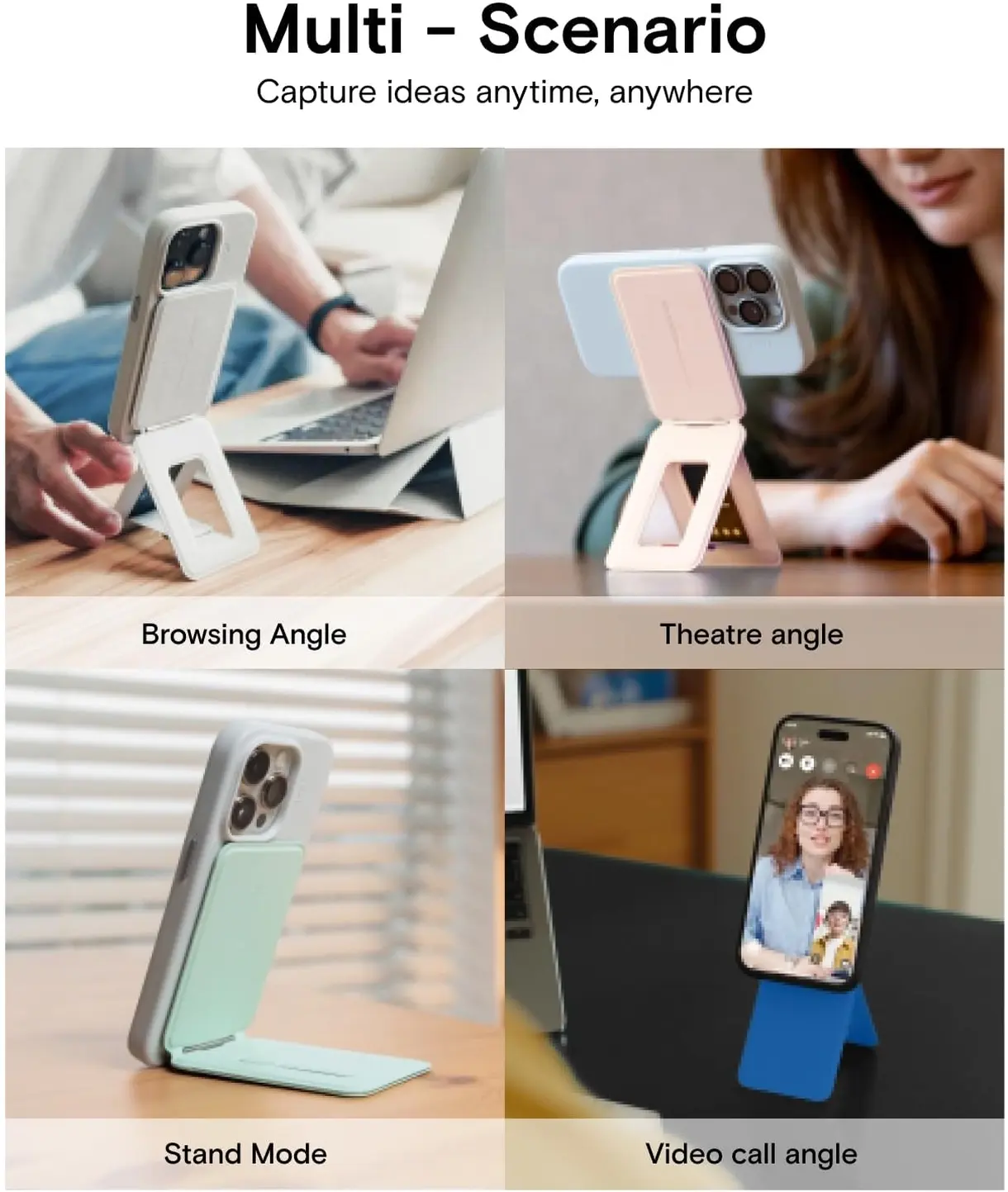 MOFT MOVAS MagSafe Telefoonhouder met Uitklapbare Tripod Standaard Bruin afbeelding 5