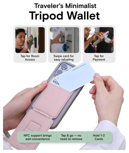 MOFT Tripod Wallet MOVAS MagSafe Kaarthouder met Uitklapbare Standaard Roze afbeelding 5