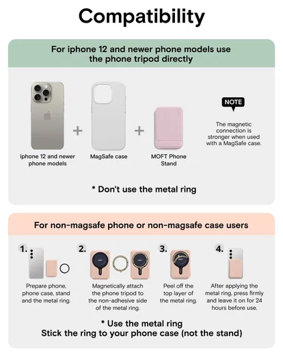 MOFT Tripod Wallet MOVAS MagSafe Kaarthouder met Uitklapbare Standaard Roze afbeelding 10