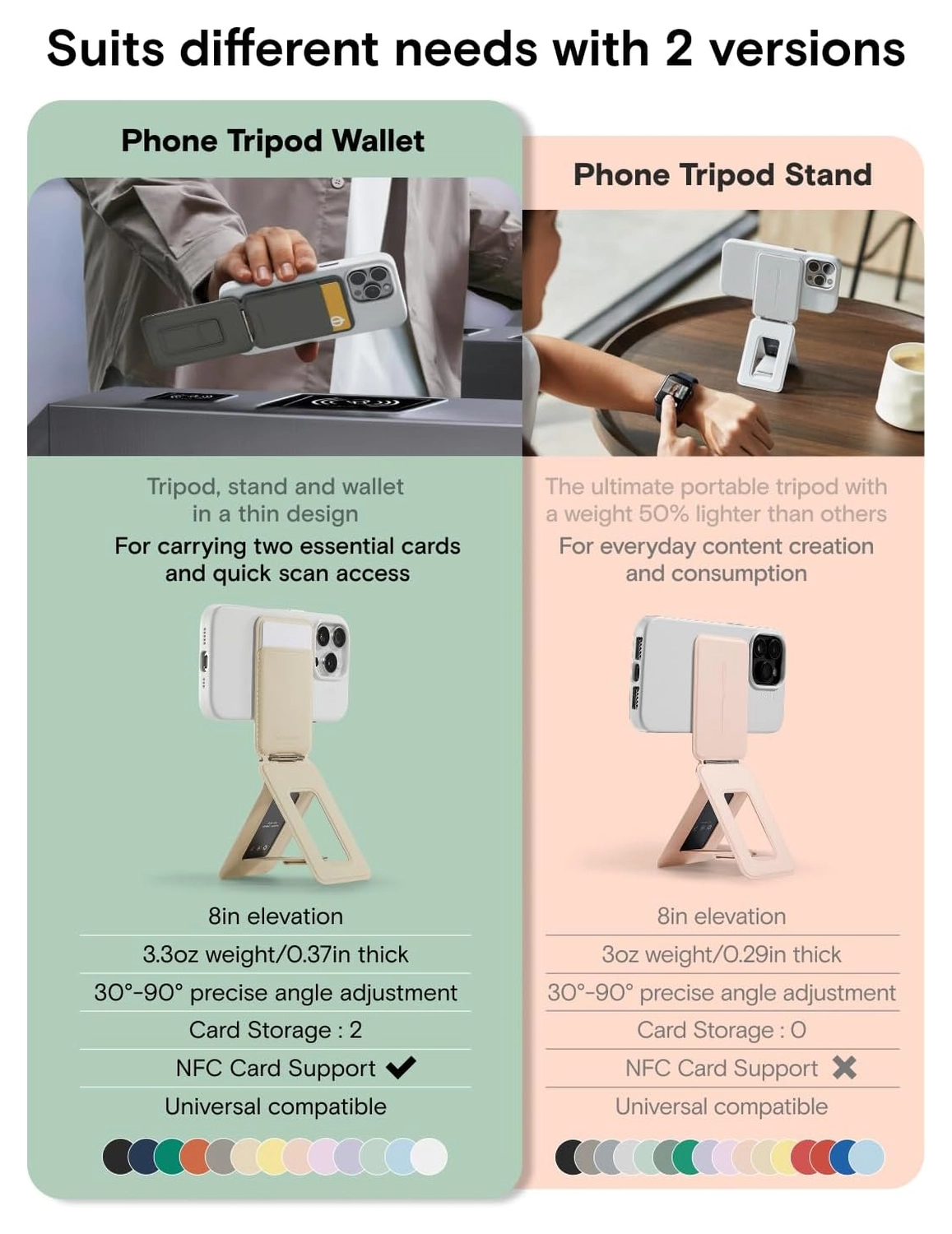 MOFT Tripod Wallet MOVAS MagSafe Kaarthouder met Uitklapbare Standaard Paars afbeelding 2
