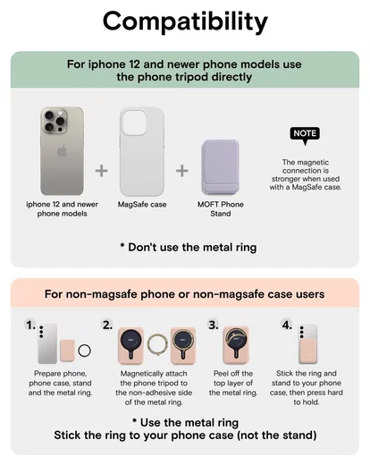 MOFT Tripod Wallet MOVAS MagSafe Kaarthouder met Uitklapbare Standaard Paars afbeelding 10