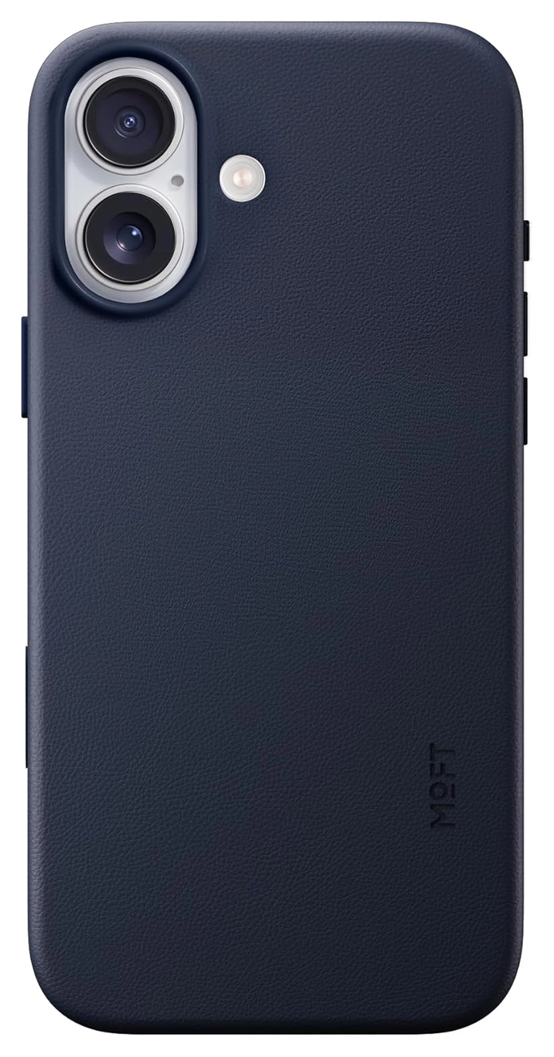 MOFT MOVAS Snap iPhone 17 Hoesje MagSafe Vegan Leer Back Cover Navy afbeelding 1