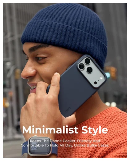 MOFT MOVAS Snap iPhone 17 Hoesje MagSafe Vegan Leer Back Cover Navy afbeelding 9