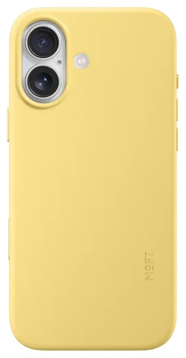 MOFT MOVAS Snap iPhone 17 Hoesje MagSafe Vegan Leer Back Cover Geel afbeelding 1