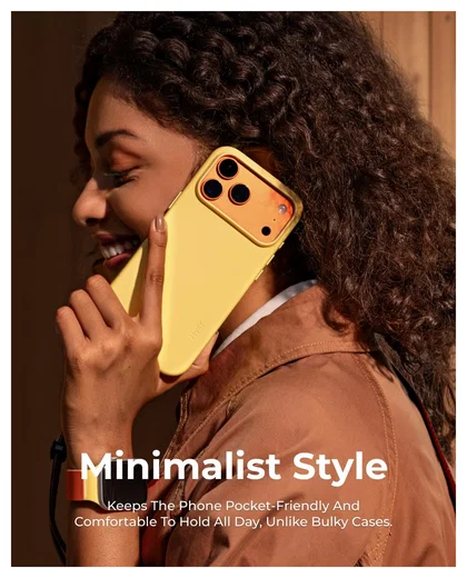 MOFT MOVAS Snap iPhone 17 Hoesje MagSafe Vegan Leer Back Cover Geel afbeelding 7