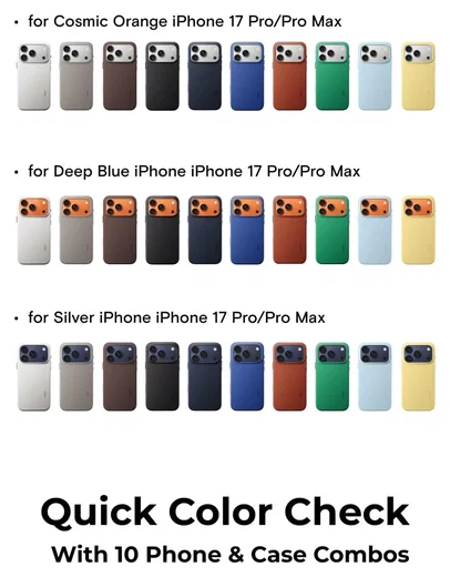 MOFT MOVAS Snap iPhone 17 Hoesje MagSafe Vegan Leer Back Cover Geel afbeelding 8