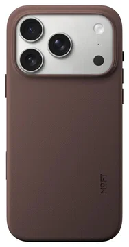 MOFT MOVAS Snap iPhone 17 Pro Hoesje MagSafe Vegan Leer Back Cover Bruin