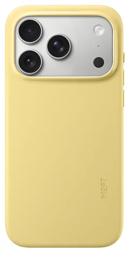 MOFT MOVAS Snap iPhone 17 Pro Hoesje MagSafe Vegan Leer Back Cover Geel afbeelding 1