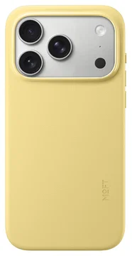 MOFT MOVAS Snap iPhone 17 Pro Hoesje MagSafe Vegan Leer Back Cover Geel