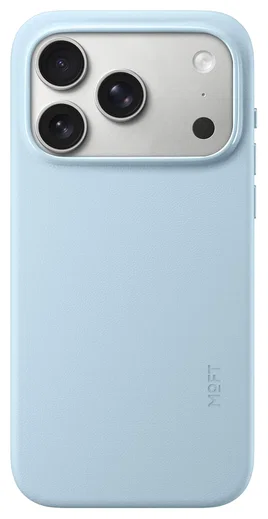 MOFT MOVAS Snap iPhone 17 Pro Hoesje MagSafe Vegan Leer Back Cover Lichtblauw afbeelding 1