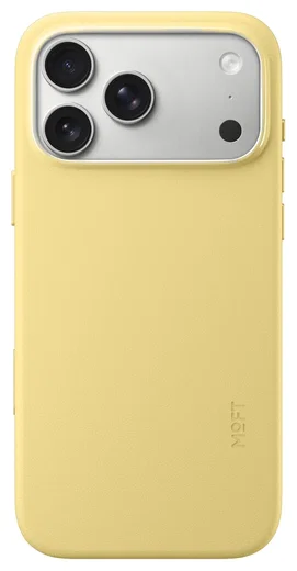 MOFT MOVAS Snap iPhone 17 Pro Max Hoesje MagSafe Leer Back Cover Geel afbeelding 1
