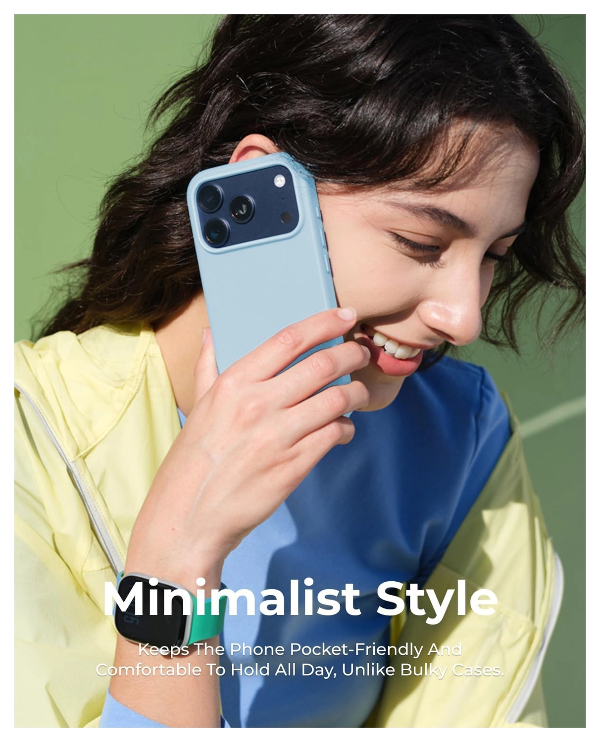 MOFT MOVAS Snap iPhone 17 Pro Max Hoesje MagSafe Leer Back Cover Lichtblauw afbeelding 7