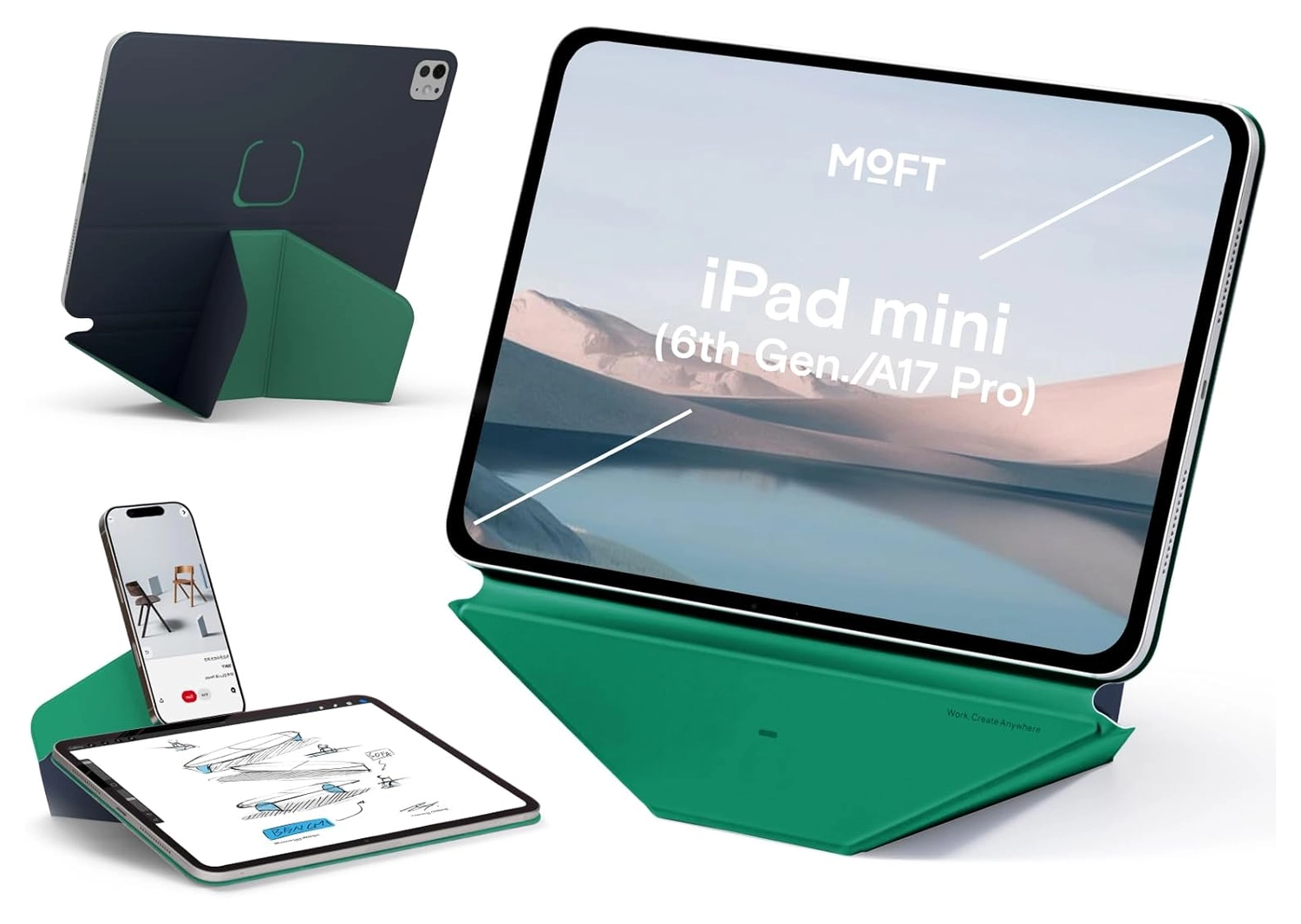 MOFT Dynamic Folio iPad Mini 7 / 6 Hoes Book Case met Standaard Navy afbeelding 1