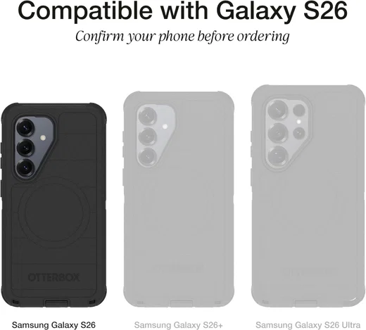 OtterBox Defender Pro Samsung Galaxy S26 Hoesje Magnetic Back Cover Zwart afbeelding 3