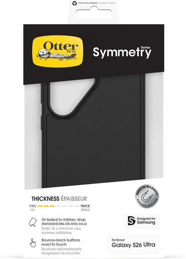 OtterBox Symmetry Samsung Galaxy S26 Ultra Hoesje Magnetic Back Cover Zwart afbeelding 5