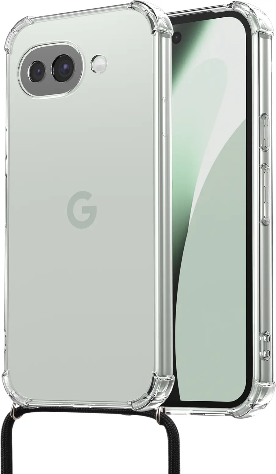 Google Pixel 10a Hoesje met Koord Schokbestendig TPU Transparant afbeelding 1