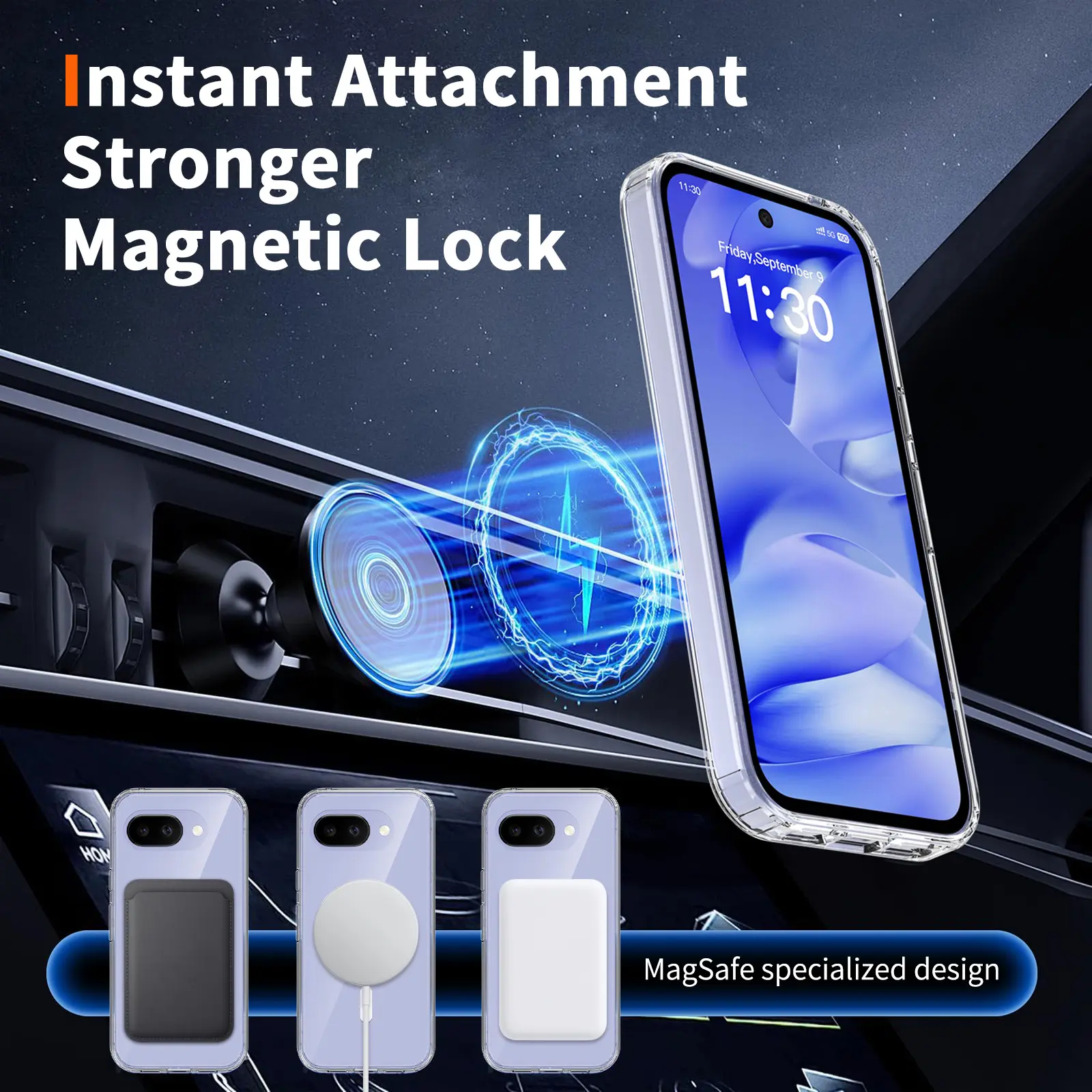 Google Pixel 10a Hoesje Hard Back Cover met MagSafe Transparant afbeelding 5