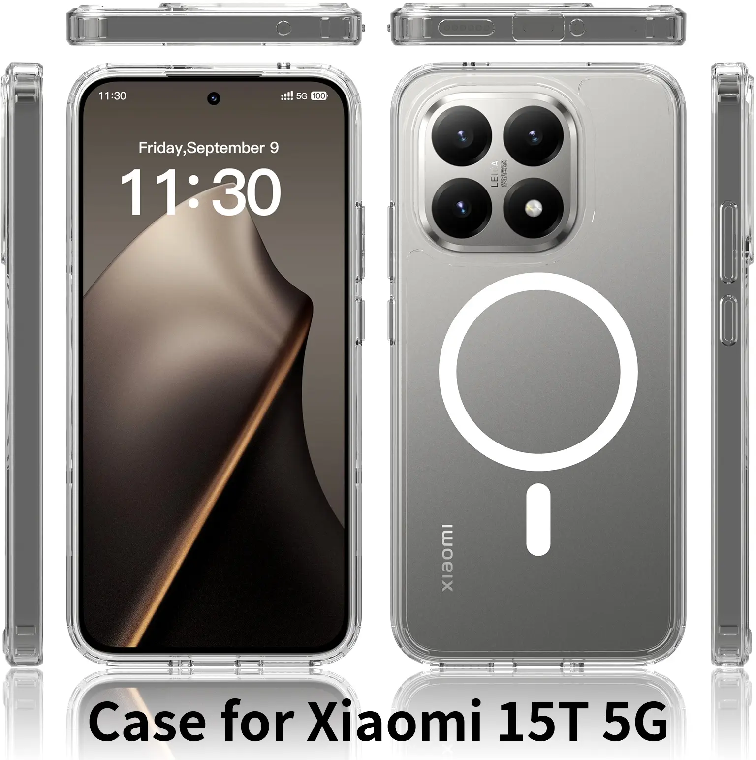 Xiaomi 15T Hoesje Hard Back Cover met MagSafe Transparant afbeelding 5