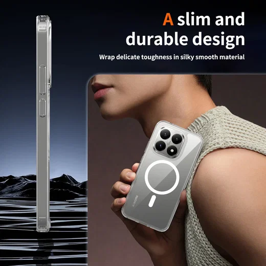 Xiaomi 15T Hoesje Hard Back Cover met MagSafe Transparant afbeelding 2