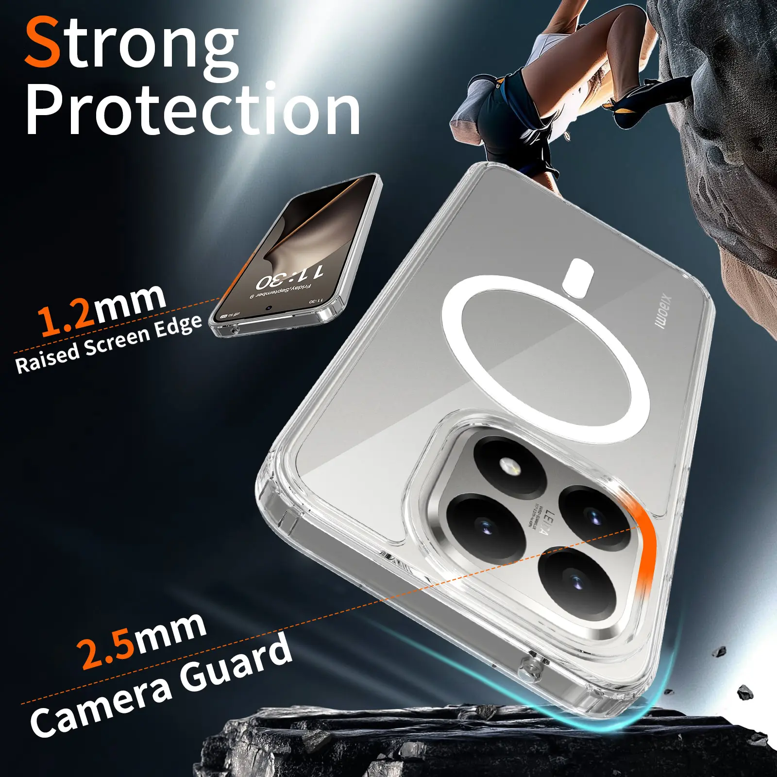 Xiaomi 15T Hoesje Hard Back Cover met MagSafe Transparant afbeelding 6
