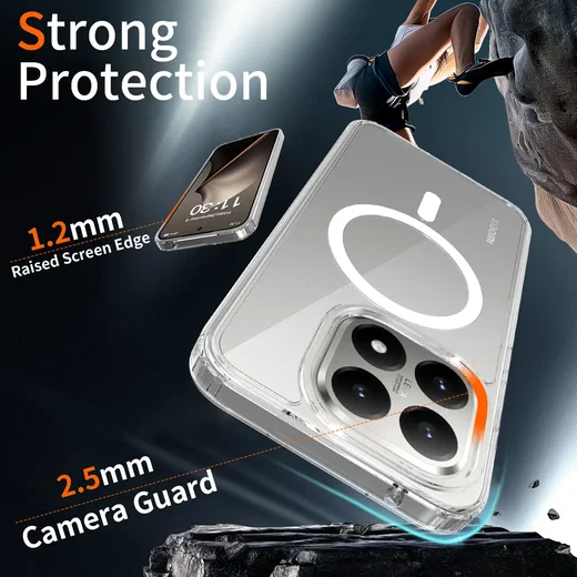 Xiaomi 15T Hoesje Hard Back Cover met MagSafe Transparant afbeelding 6