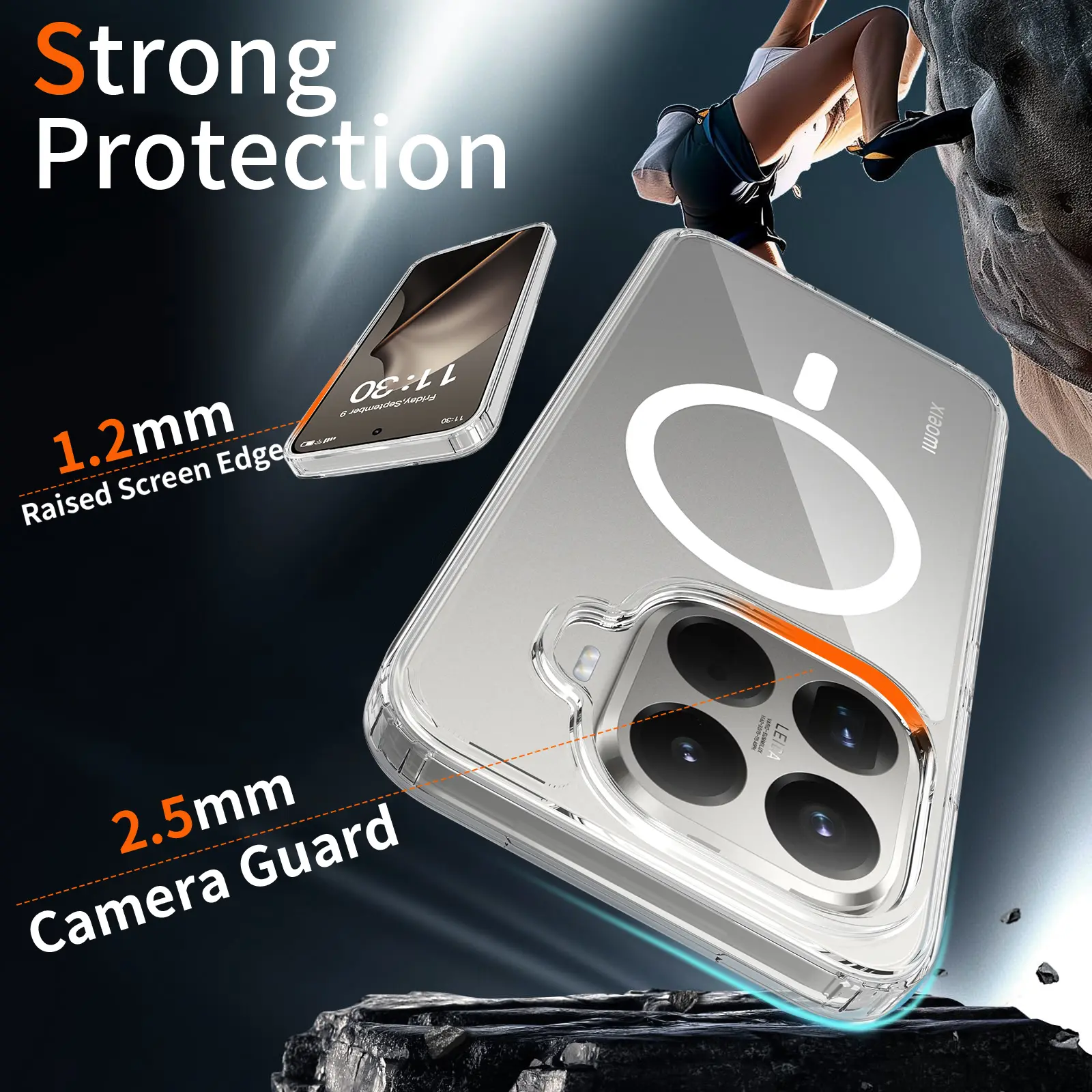 Xiaomi 15T Pro Hoesje Hard Back Cover met MagSafe Transparant afbeelding 2