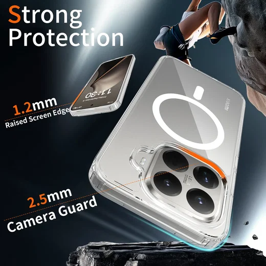 Xiaomi 15T Pro Hoesje Hard Back Cover met MagSafe Transparant afbeelding 2