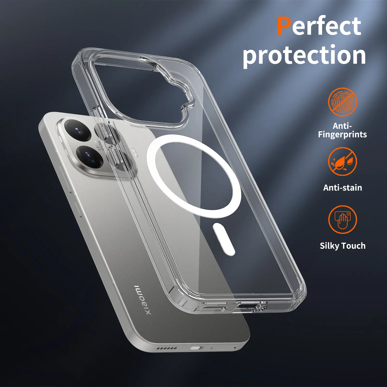 Xiaomi 15T Pro Hoesje Hard Back Cover met MagSafe Transparant afbeelding 5