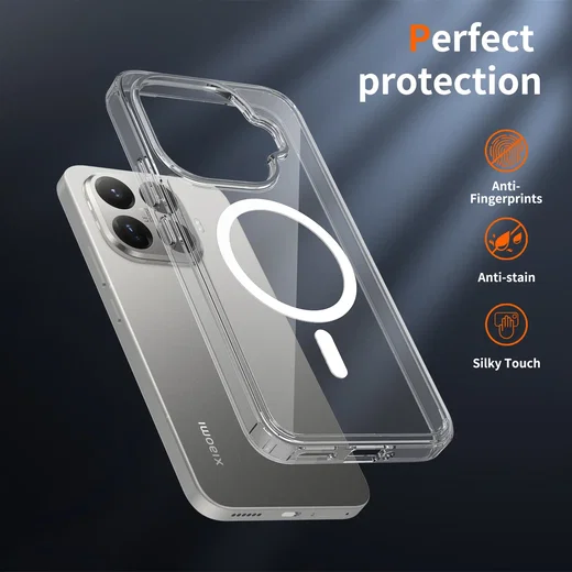 Xiaomi 15T Pro Hoesje Hard Back Cover met MagSafe Transparant afbeelding 5