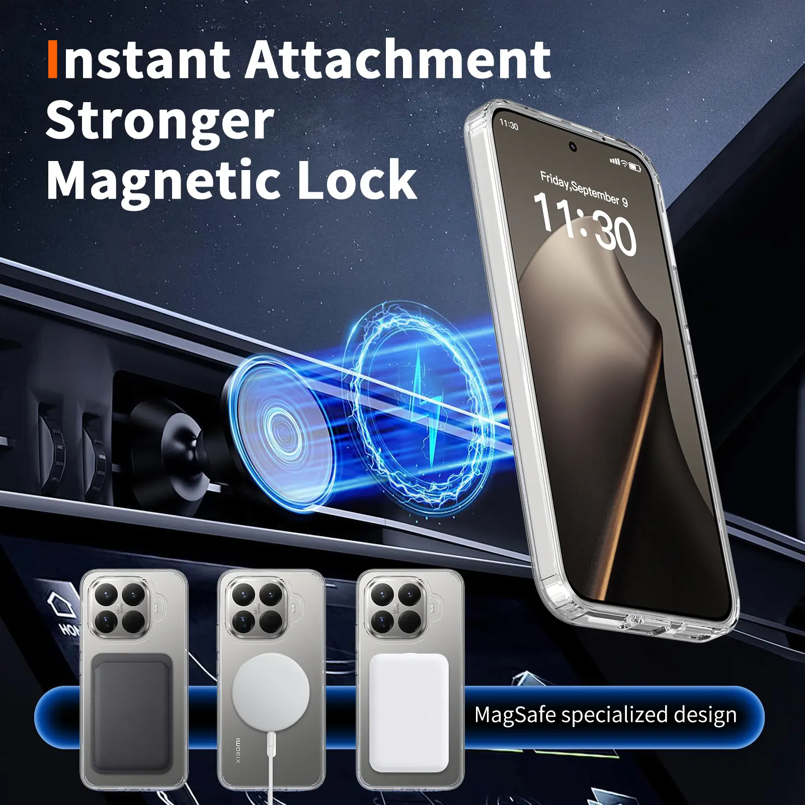 Xiaomi 15T Pro Hoesje Hard Back Cover met MagSafe Transparant afbeelding 8