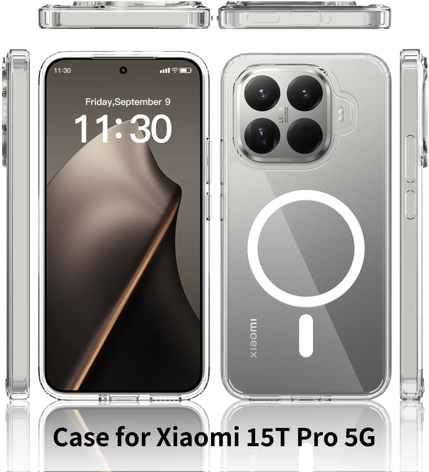 Xiaomi 15T Pro Hoesje Hard Back Cover met MagSafe Transparant afbeelding 9