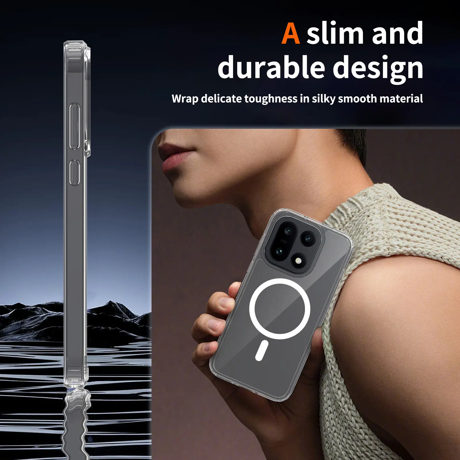 OnePlus 15 Hoesje Hard Back Cover met MagSafe Transparant afbeelding 2
