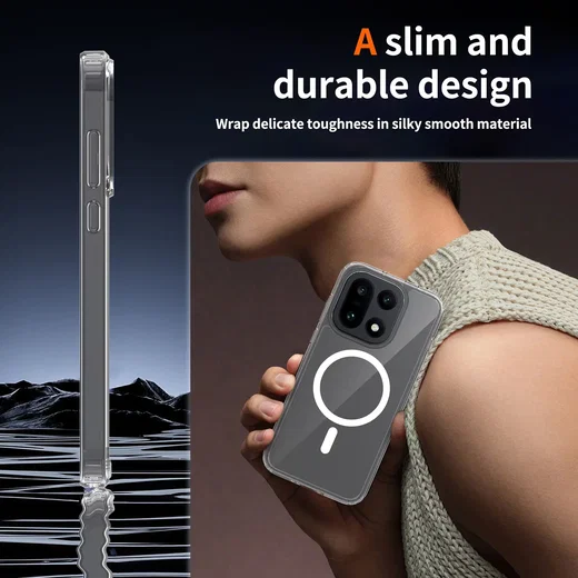 OnePlus 15 Hoesje Hard Back Cover met MagSafe Transparant afbeelding 2