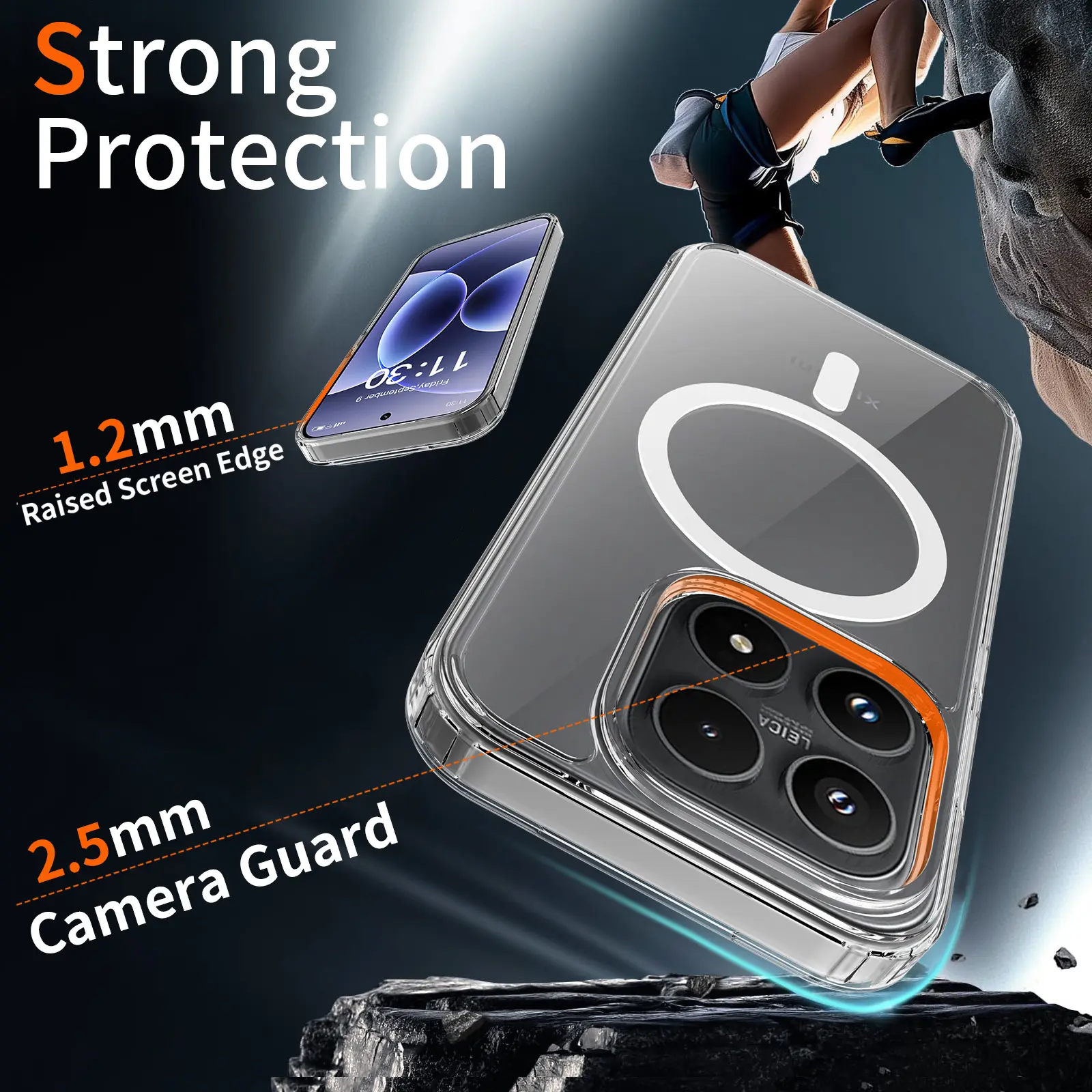 Xiaomi  17 Hoesje Hard Back Cover met MagSafe Transparant afbeelding 6