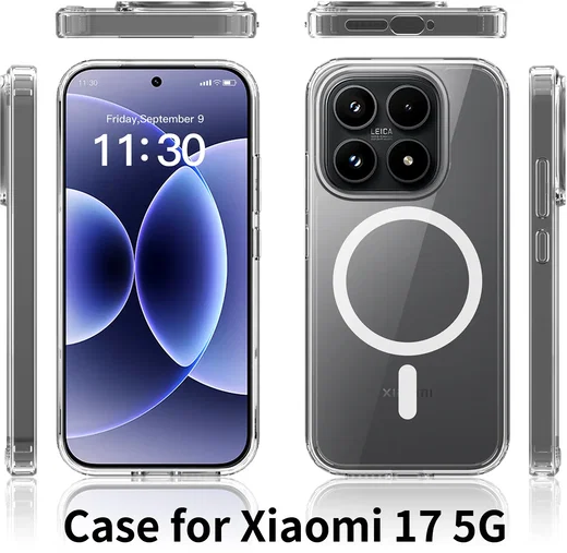 Xiaomi  17 Hoesje Hard Back Cover met MagSafe Transparant afbeelding 9