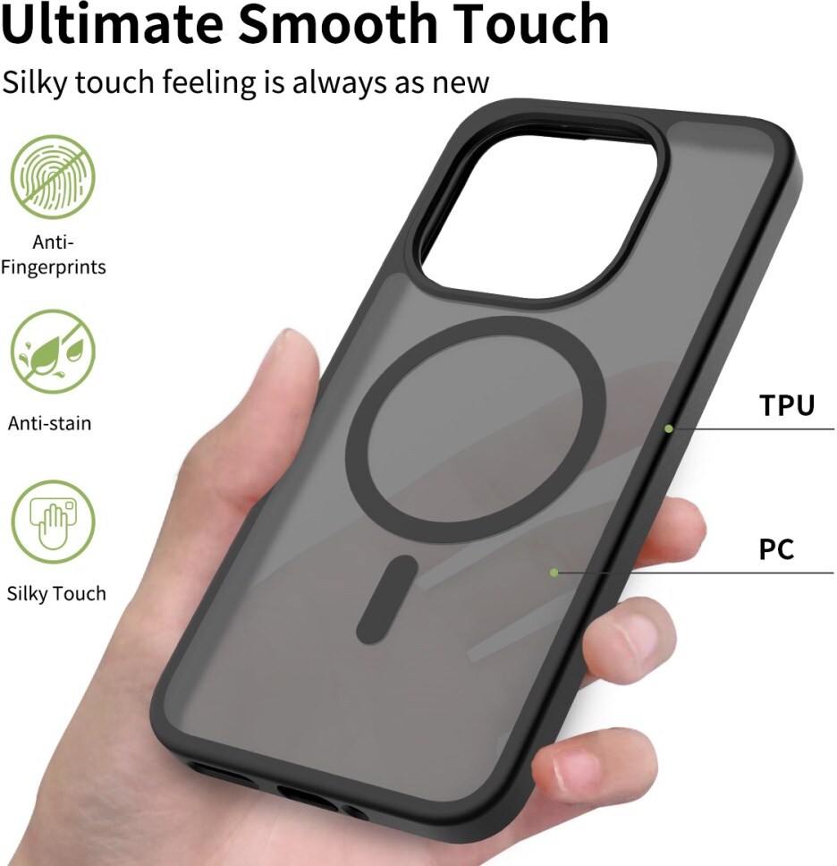 Xiaomi 15T Hybrid Hoesje met MagSafe Back Cover Matte Zwart afbeelding 8